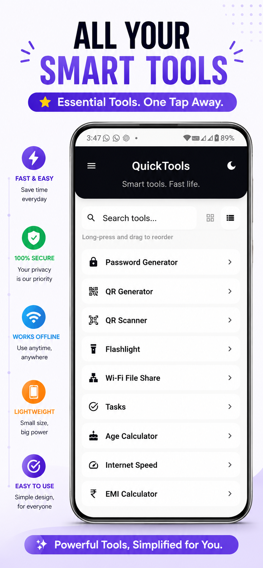 QuickTools app screenshot preview